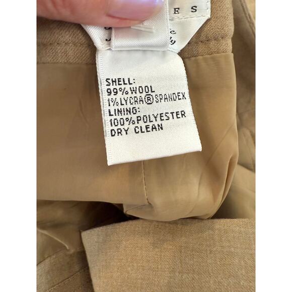 Talbots Wide Leg Italian Stretch Wool Pants Tan 12P - Picture 5 of 5